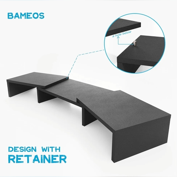 Dual Monitor Stand Riser Adjustable - Black - Picture 5 of 7